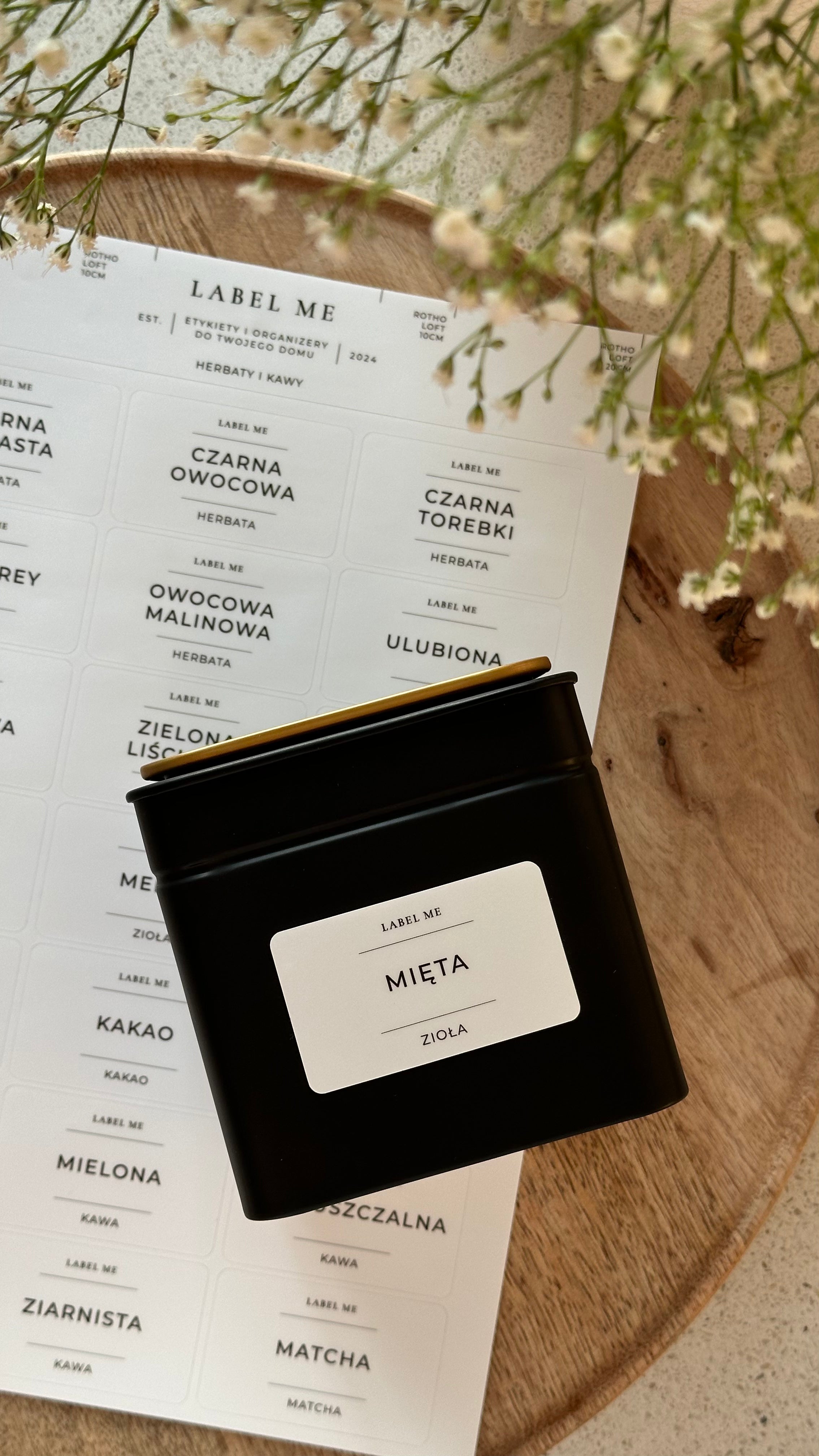 Etykiety na HERBATY I KAWY - 21 szt. | Białe | Prostokątne