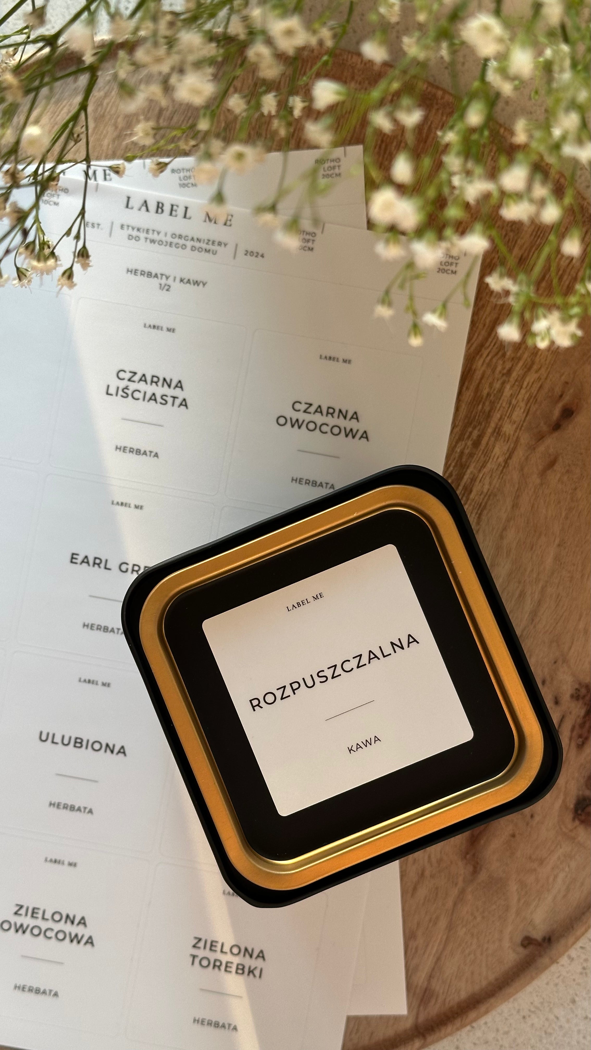 Etykiety na HERBATY I KAWY - 36 szt. | Białe | Kwadratowe