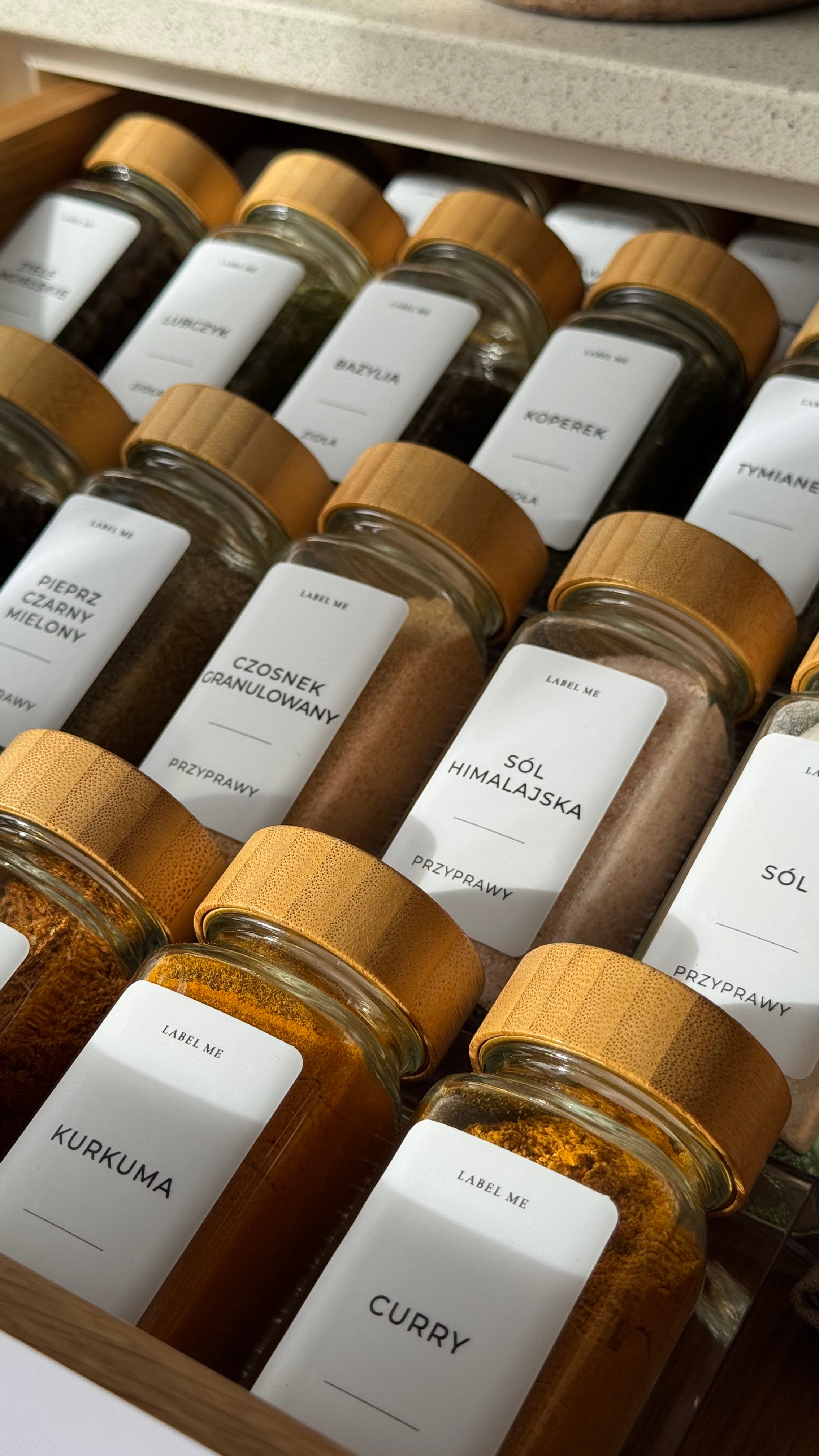 Etykiety na PRZYPRAWY - 100 szt. | Białe | Prostokątne