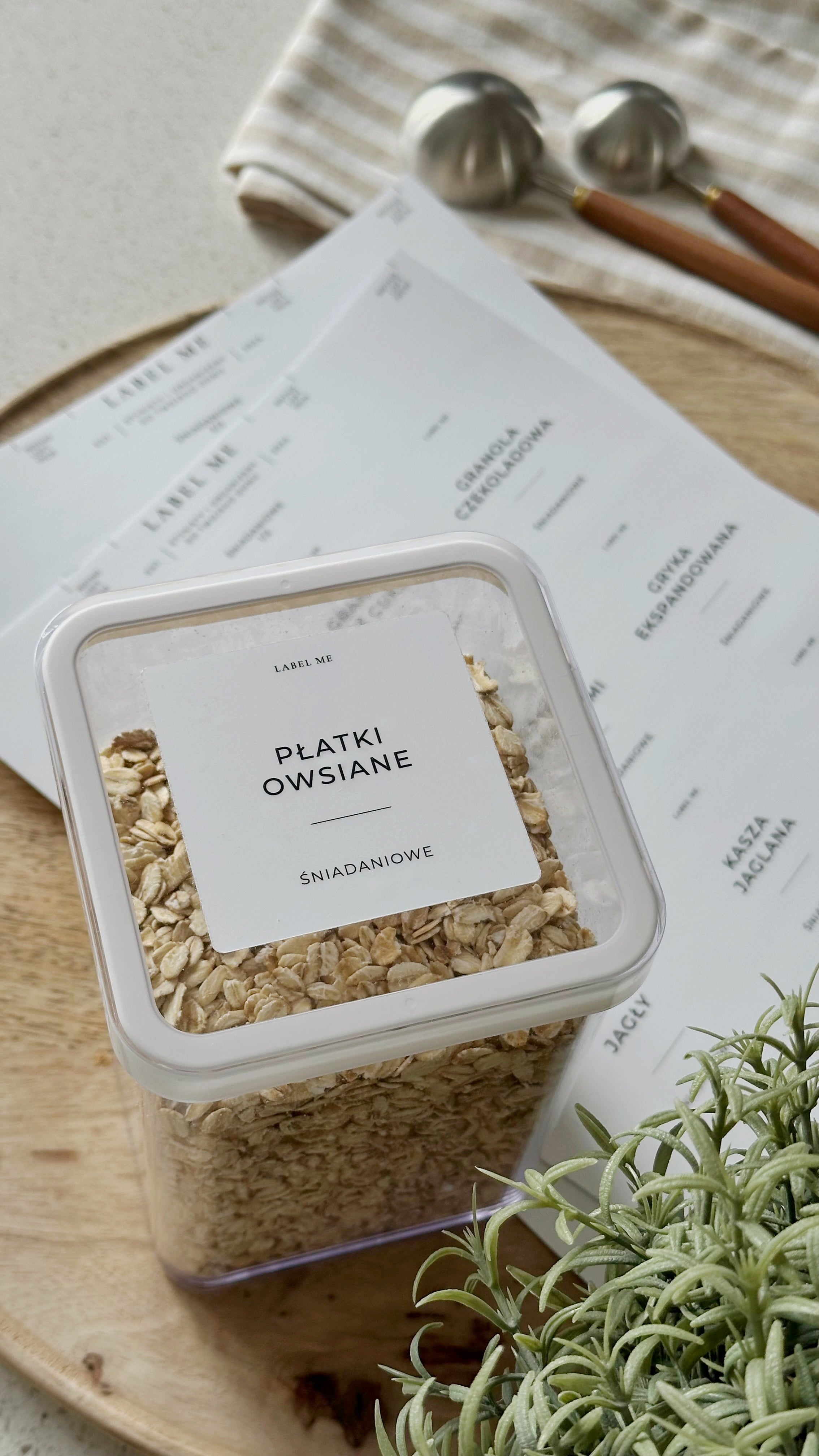 Etykiety ŚNIADANIOWE - 48 szt. | Białe | Kwadratowe