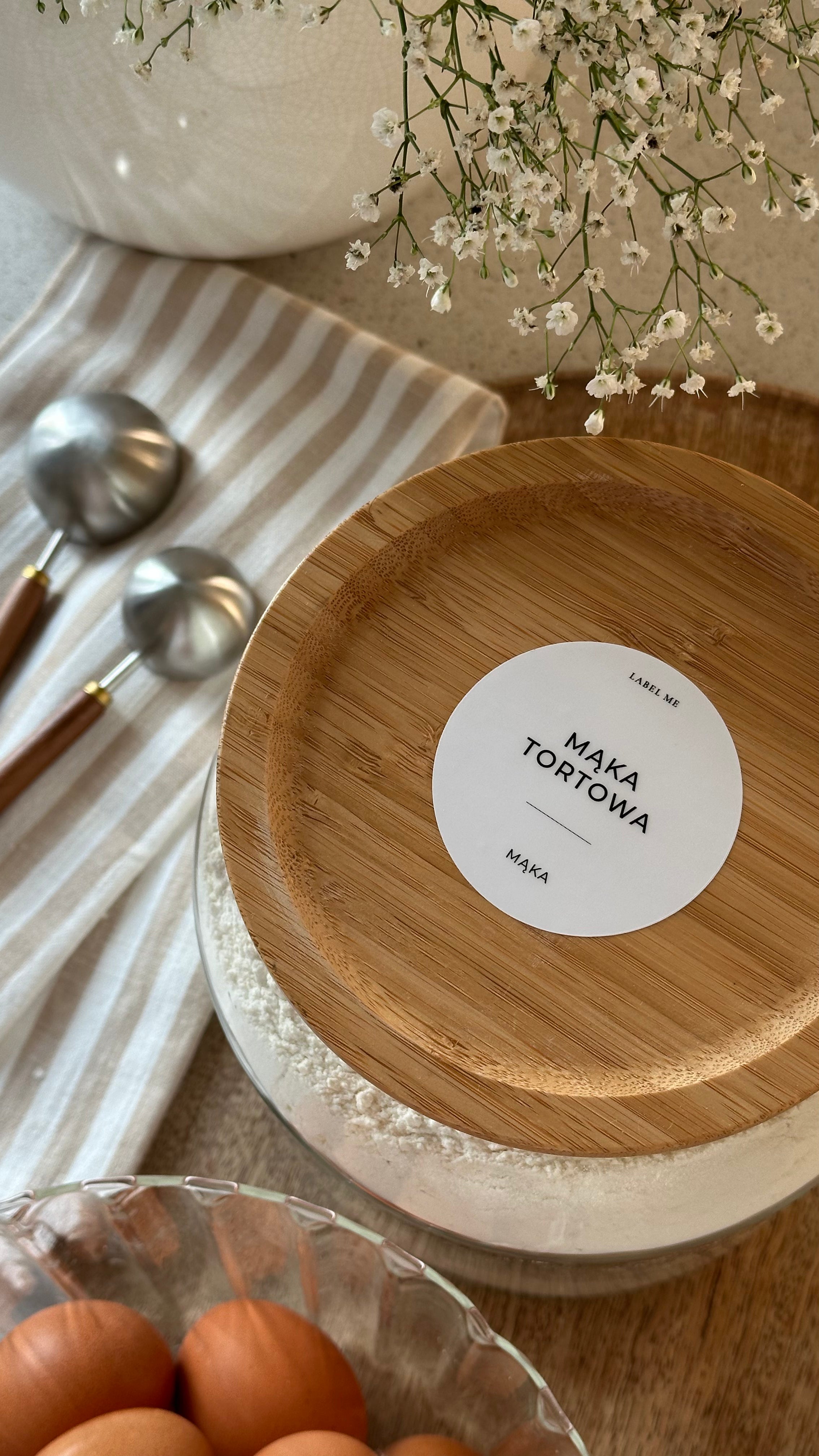 Etykiety SPOŻYWCZE - 84 szt. | Białe | Okrągłe