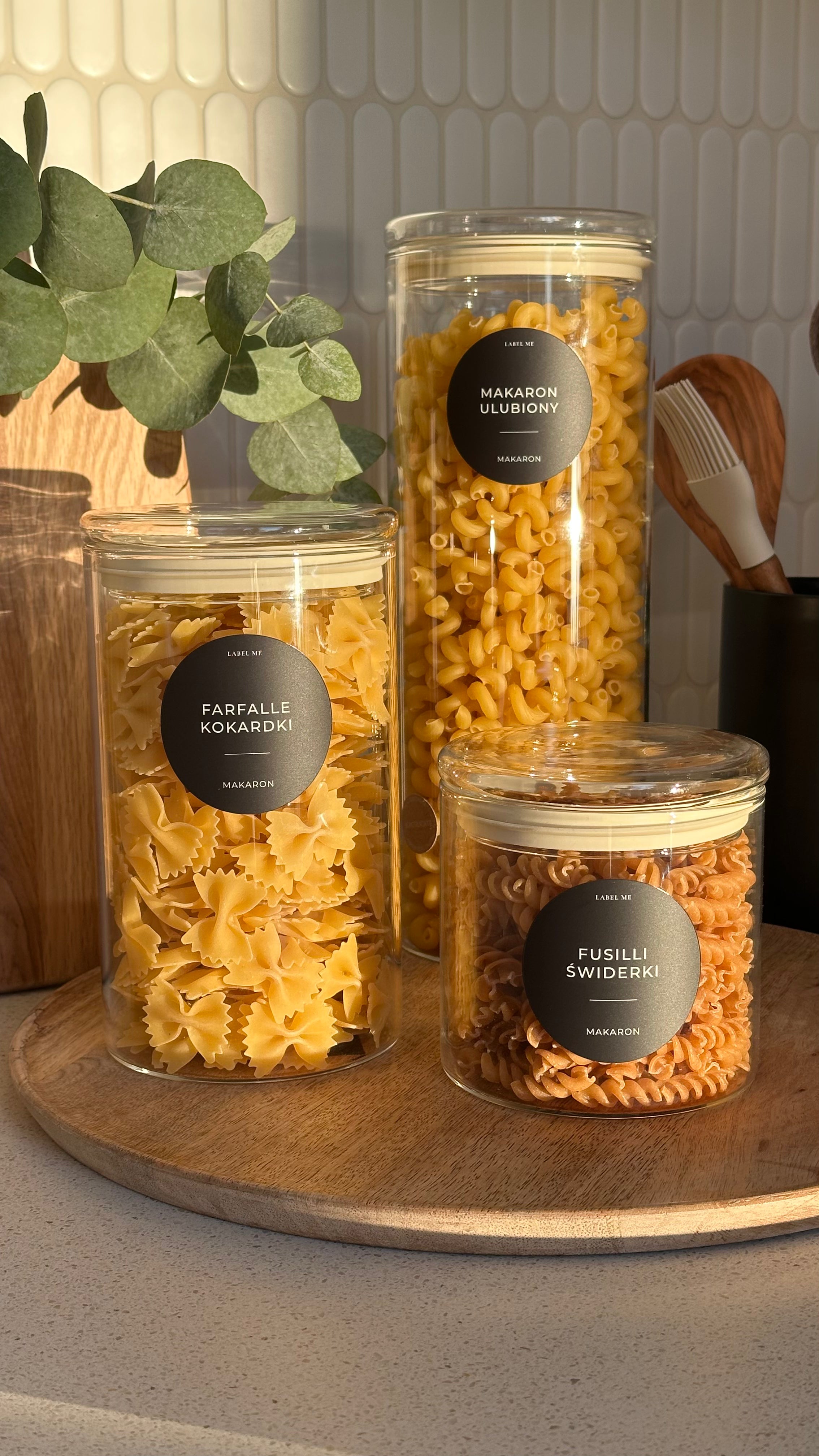 Etykiety SPOŻYWCZE - 84 szt. | Czarne | Okrągłe