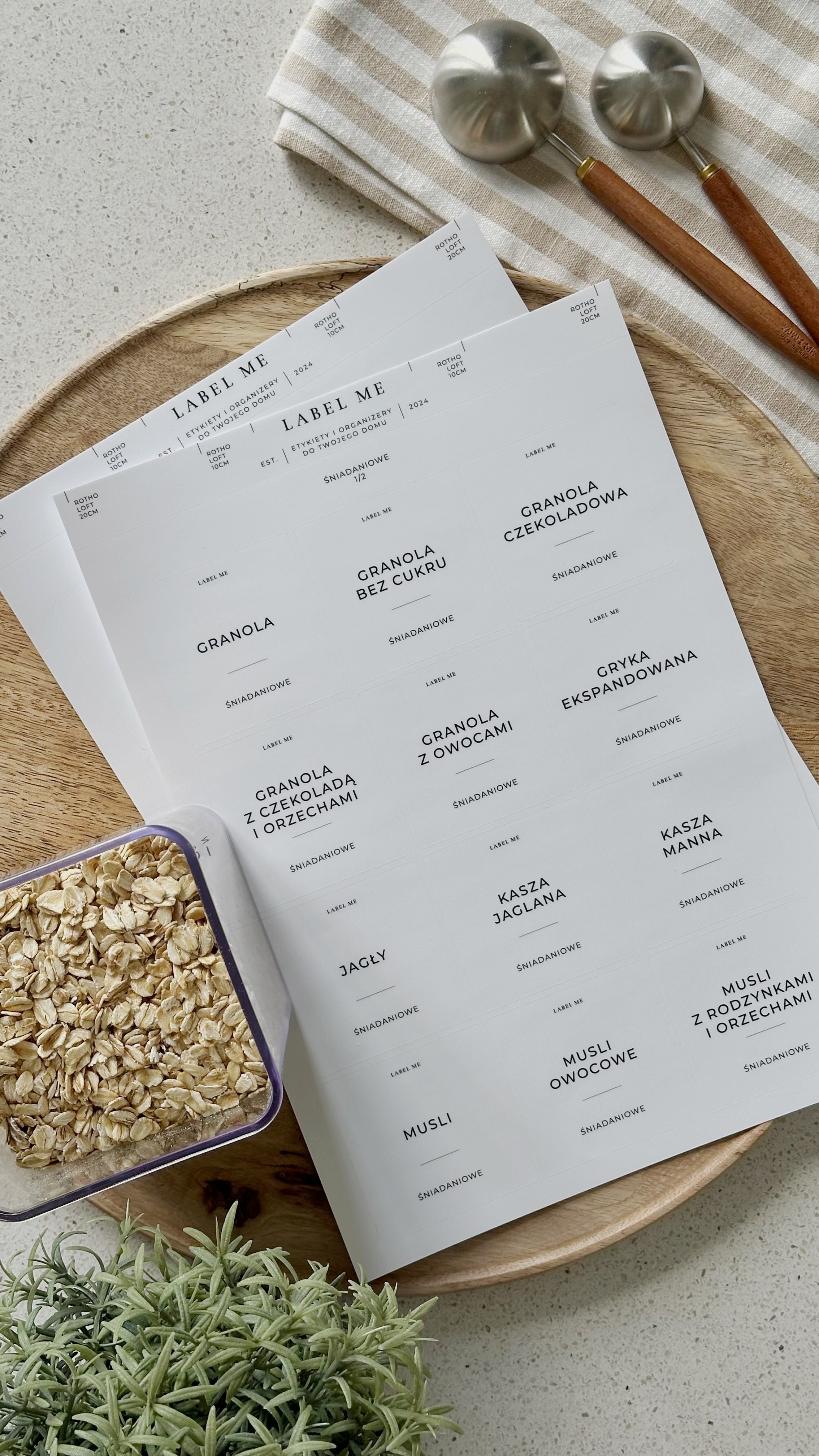 Etykiety ŚNIADANIOWE - 48 szt. | Białe | Kwadratowe