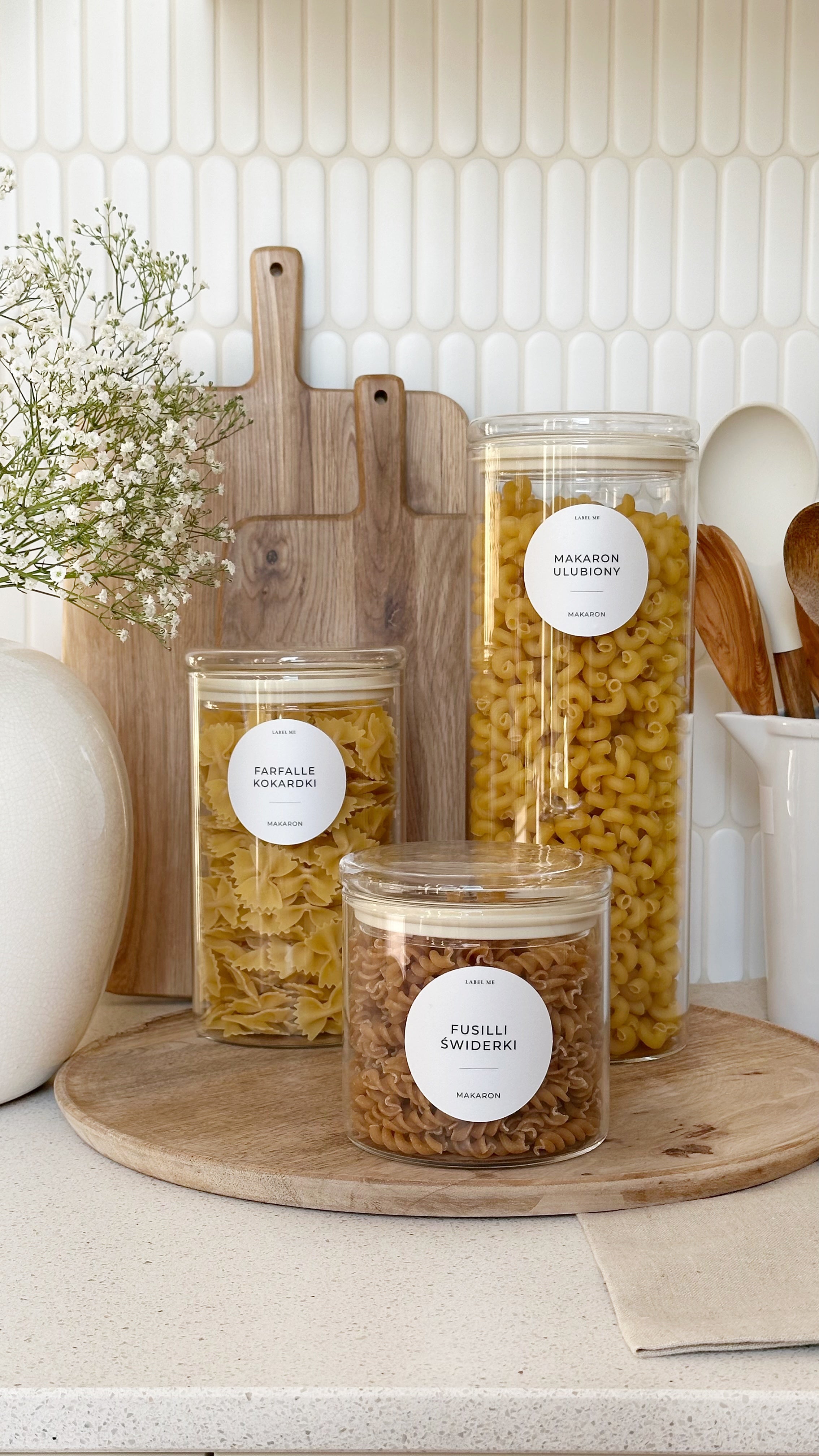 Etykiety SPOŻYWCZE - 84 szt. | Białe | Okrągłe