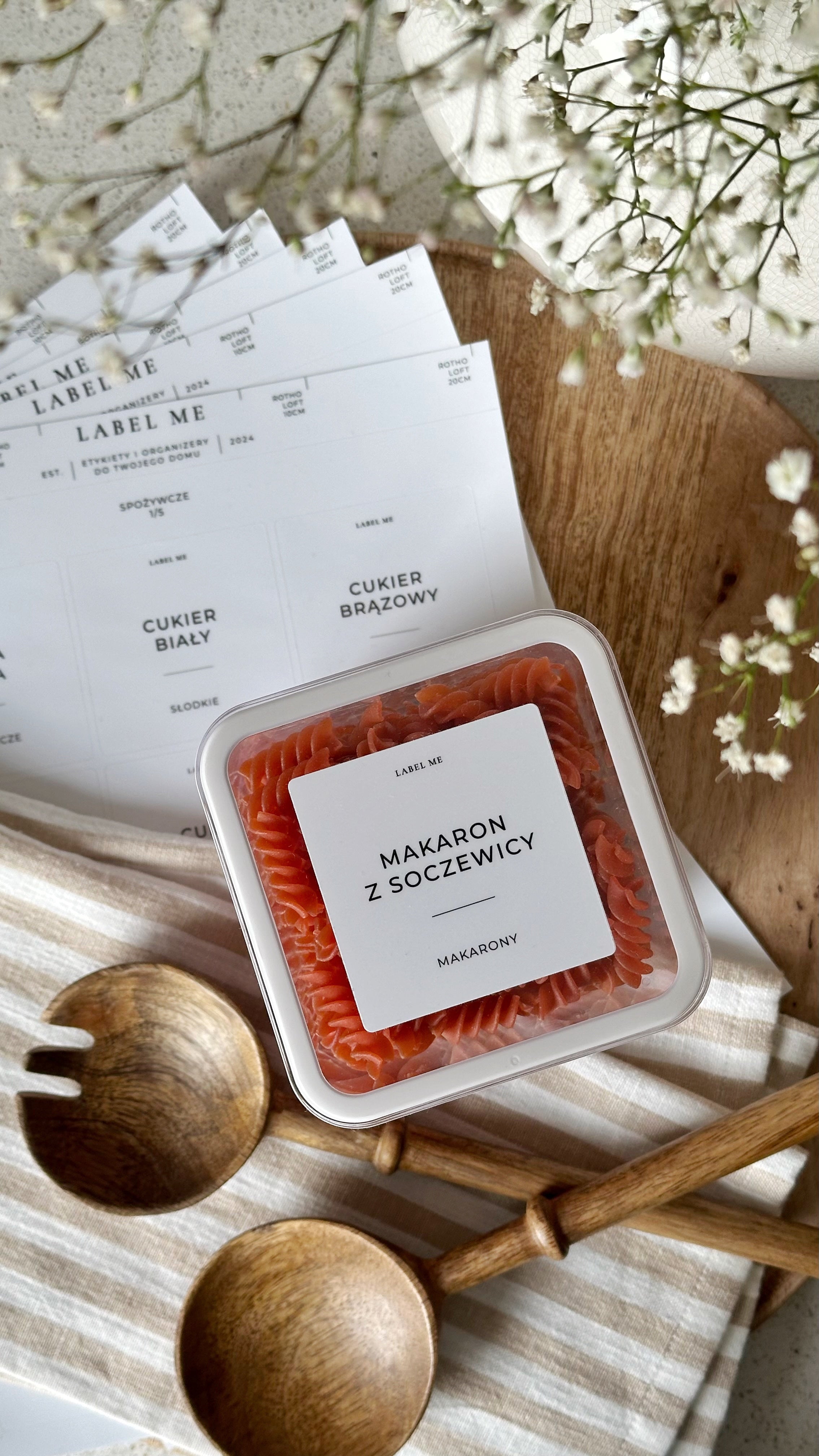 Etykiety SPOŻYWCZE - 84 szt. | Białe | Kwadratowe