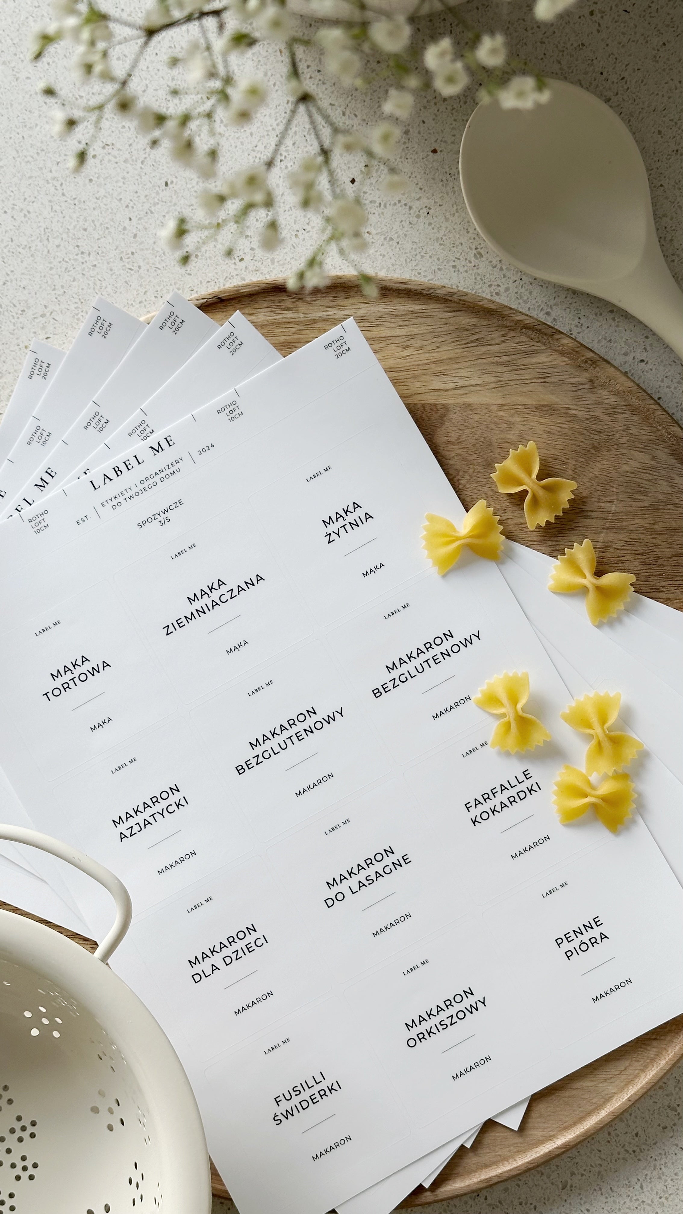 Etykiety SPOŻYWCZE - 84 szt. | Białe | Kwadratowe