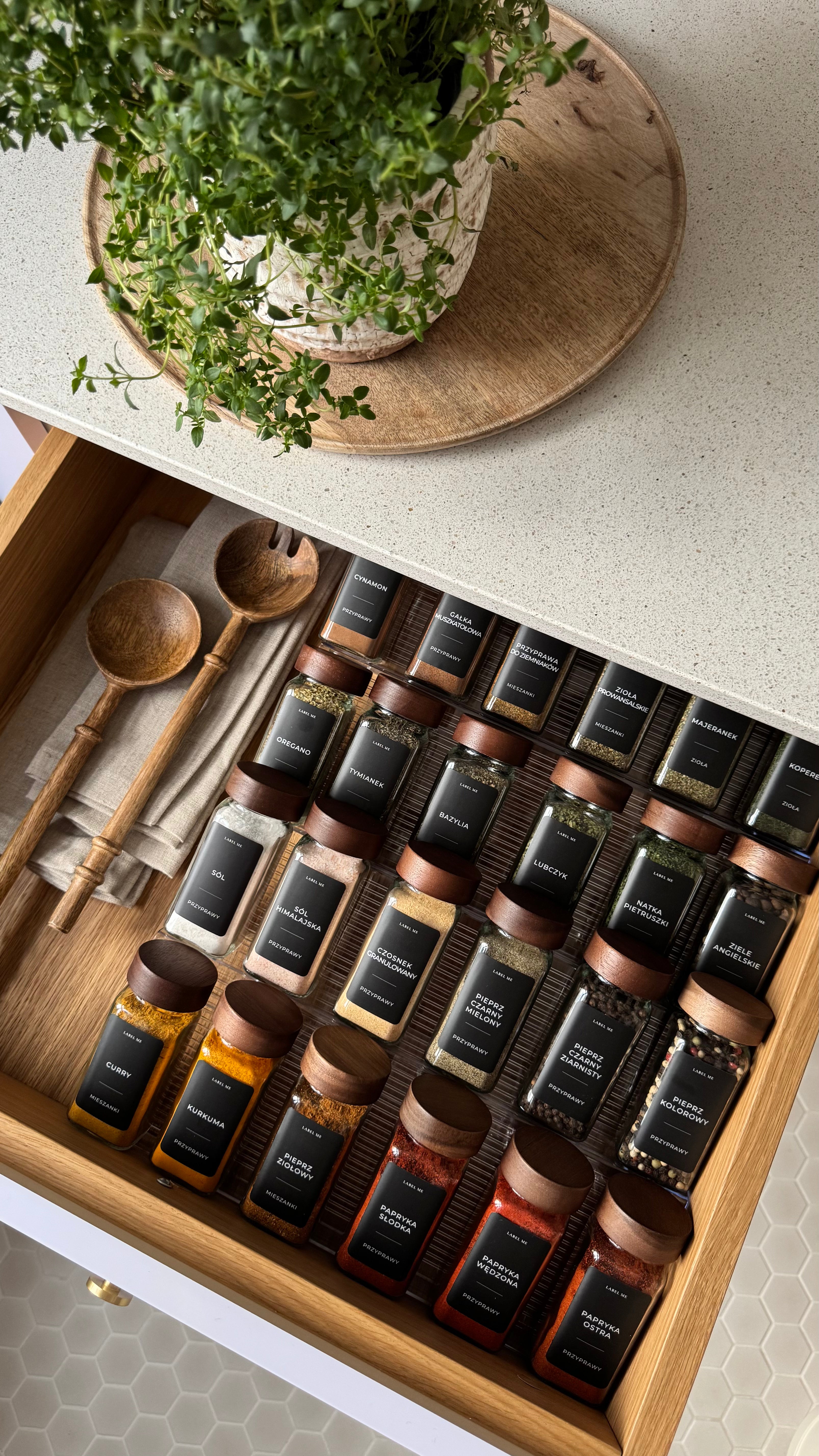 Etykiety na PRZYPRAWY - 100 szt. | Czarne | Prostokątne