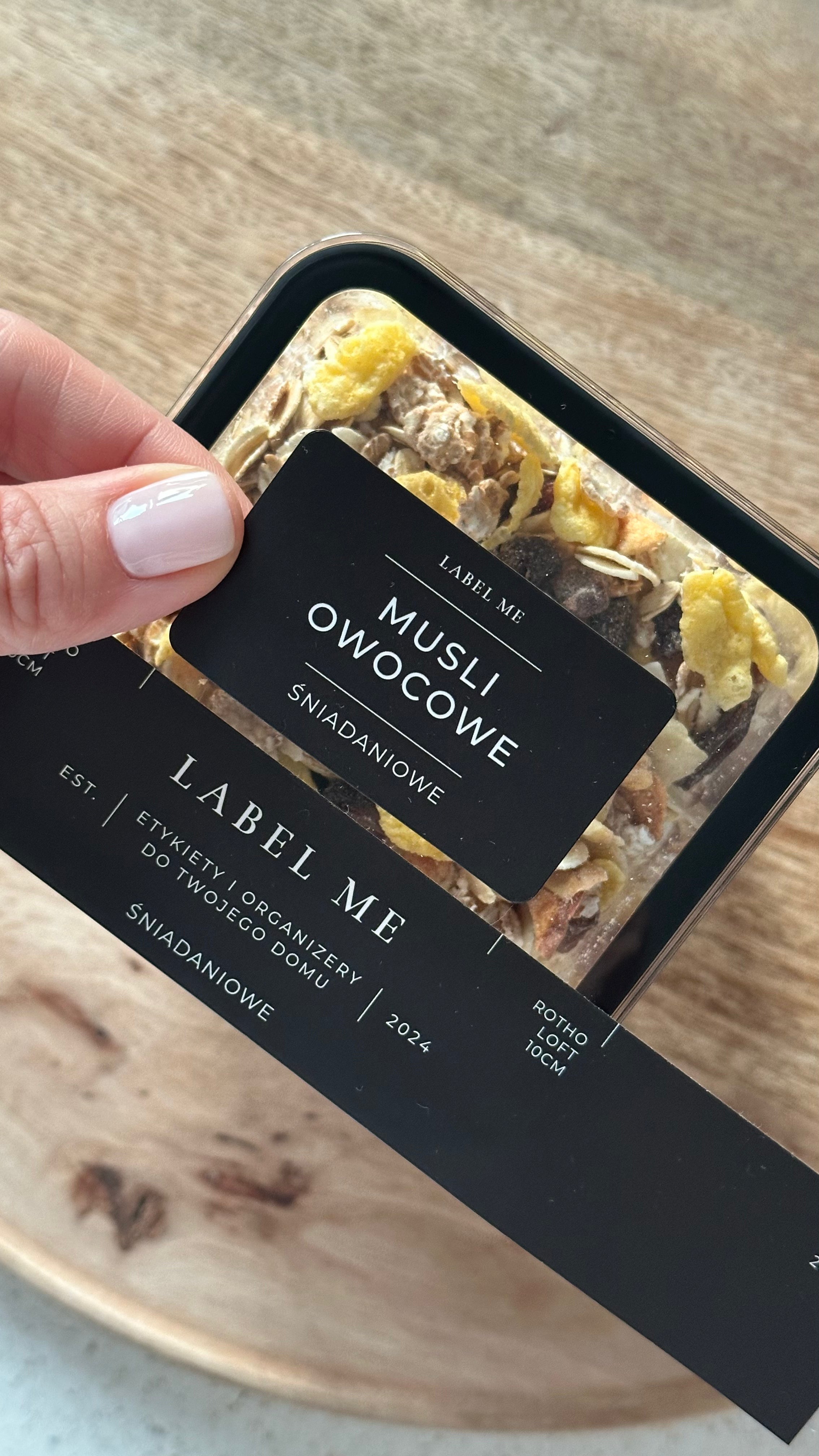 Etykiety ŚNIADANIOWE - 42 szt. | Czarne | Prostokątne