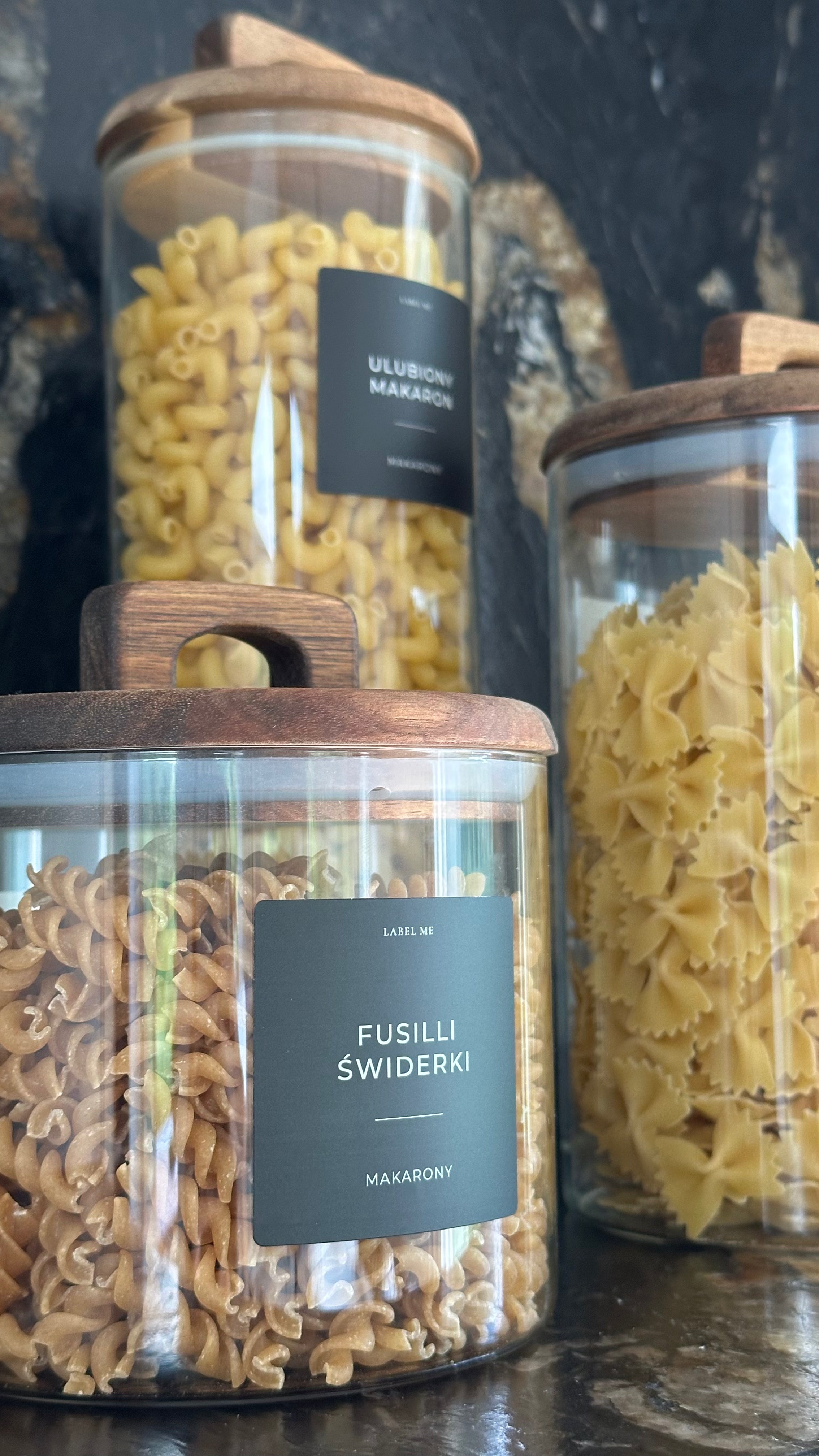 Etykiety SPOŻYWCZE - 84 szt. | Czarne | Kwadratowe