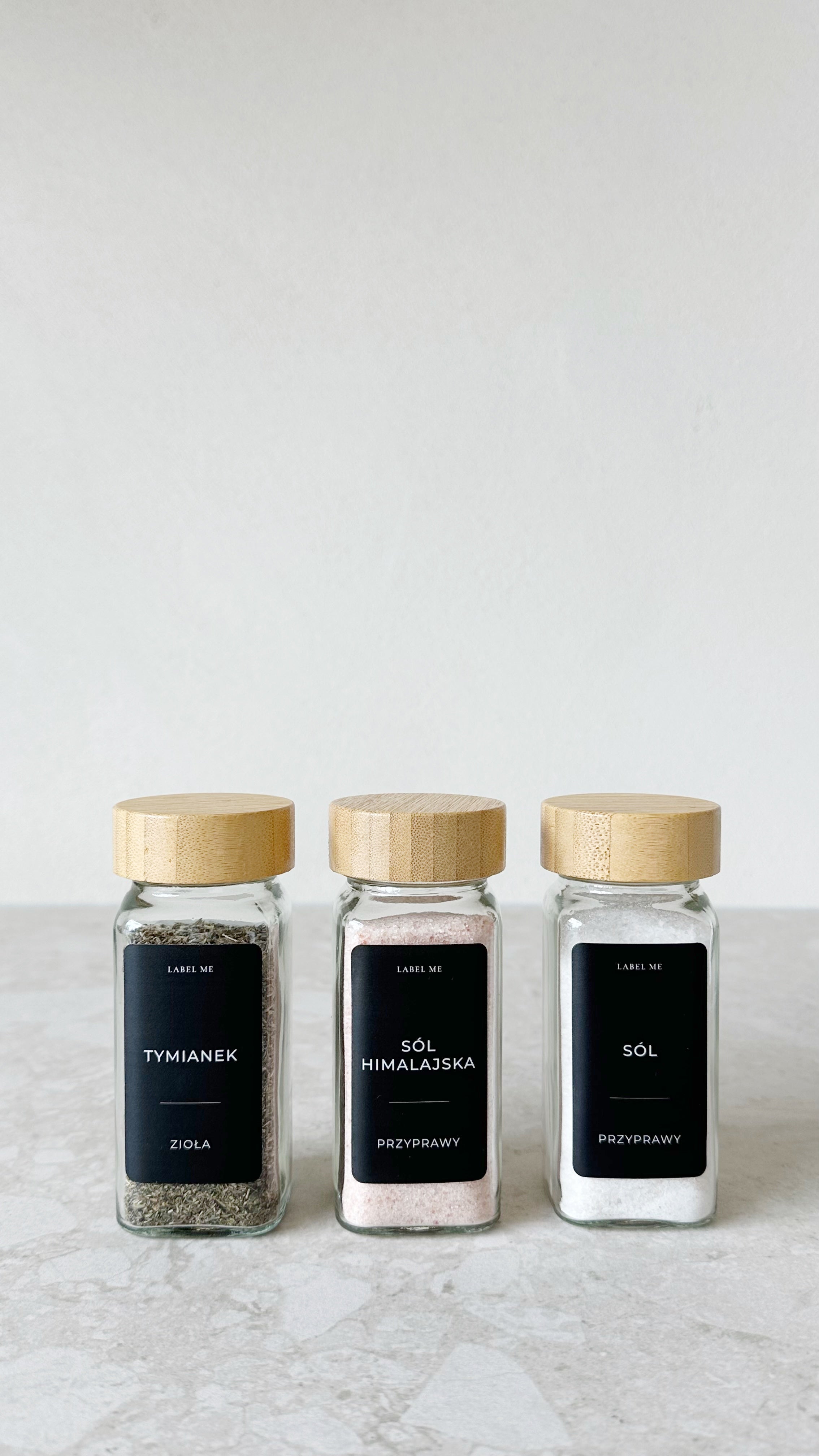 Etykiety na PRZYPRAWY - 100 szt. | Czarne | Prostokątne