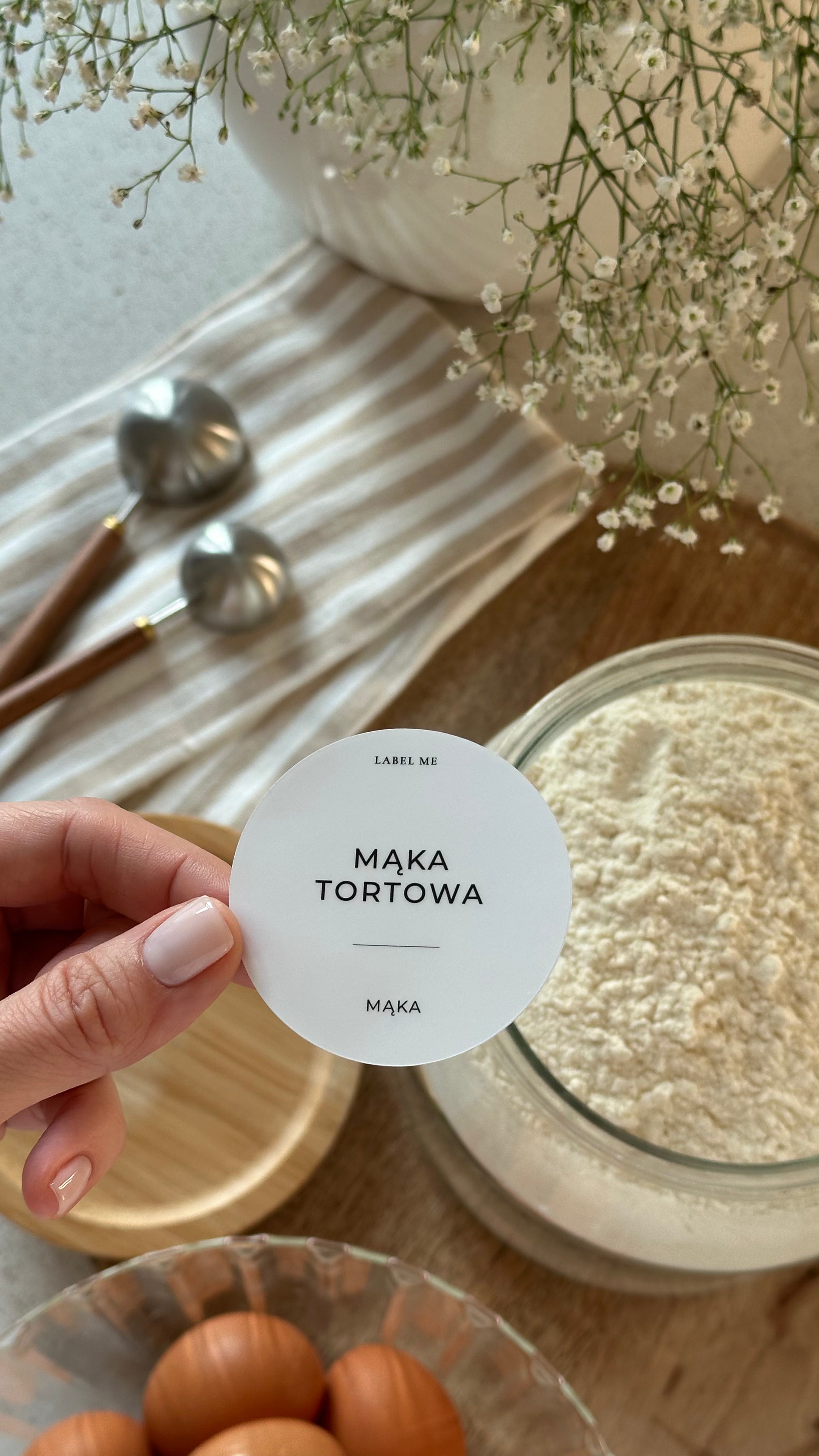 Etykiety SPOŻYWCZE - 84 szt. | Białe | Okrągłe