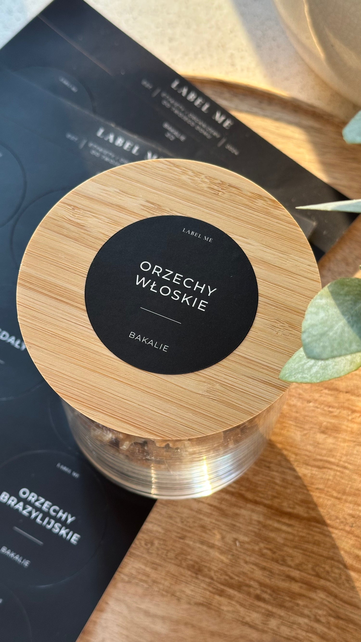 Etykiety na BAKALIE - 48 szt. | Czarne | Okrągłe