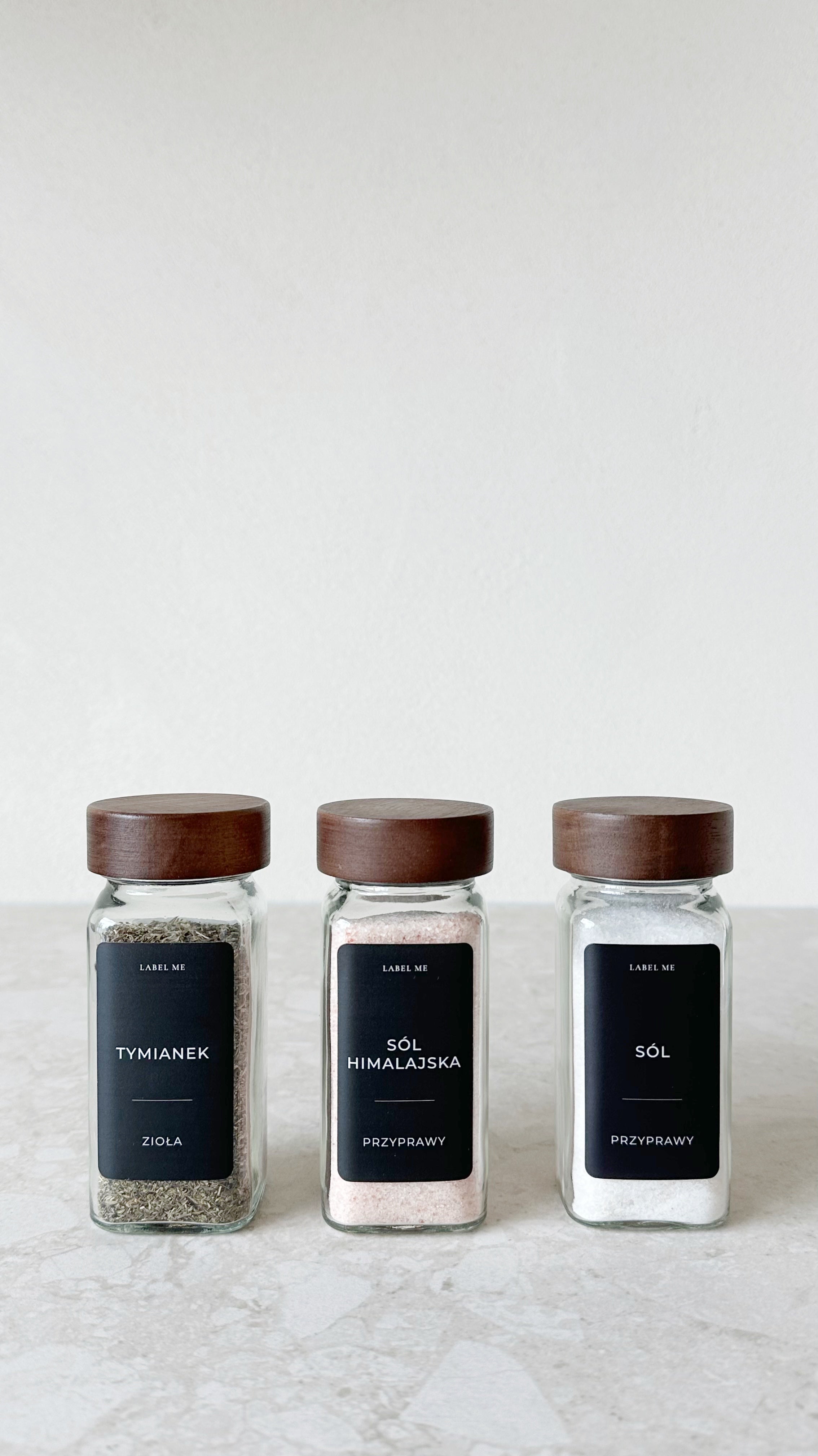 Etykiety na PRZYPRAWY - 100 szt. | Czarne | Prostokątne