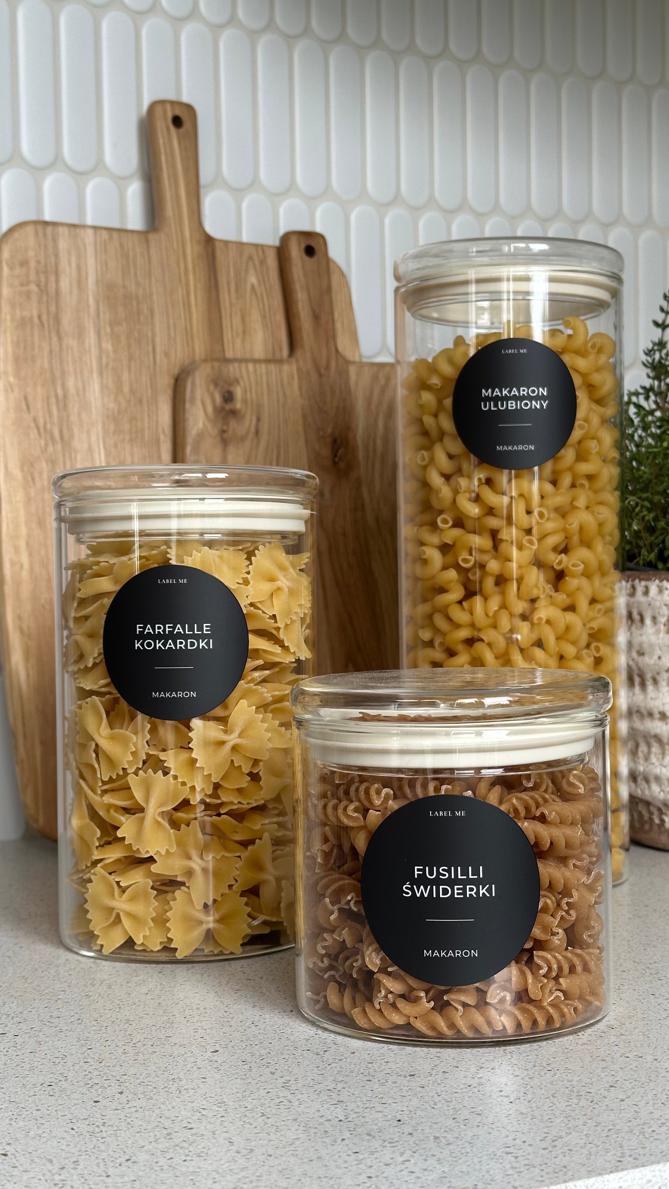 Etykiety SPOŻYWCZE - 84 szt. | Czarne | Okrągłe