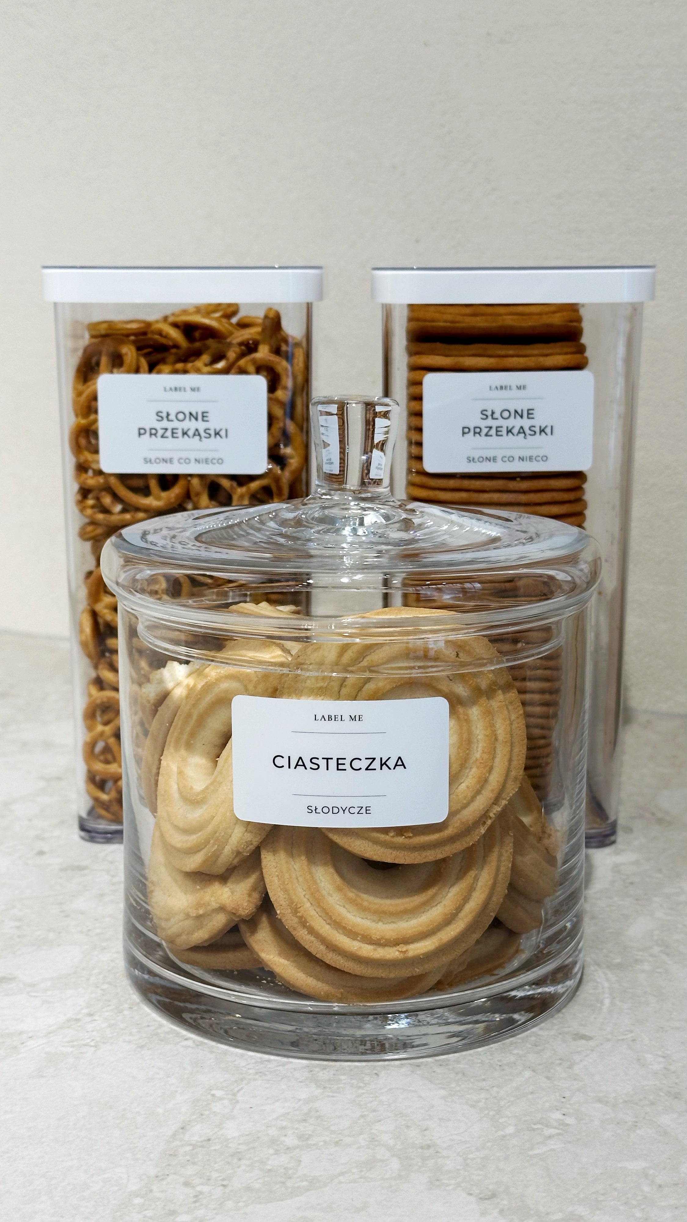 Etykiety NA PRZEKĄSKI - 42 szt. | Białe | Prostokątne