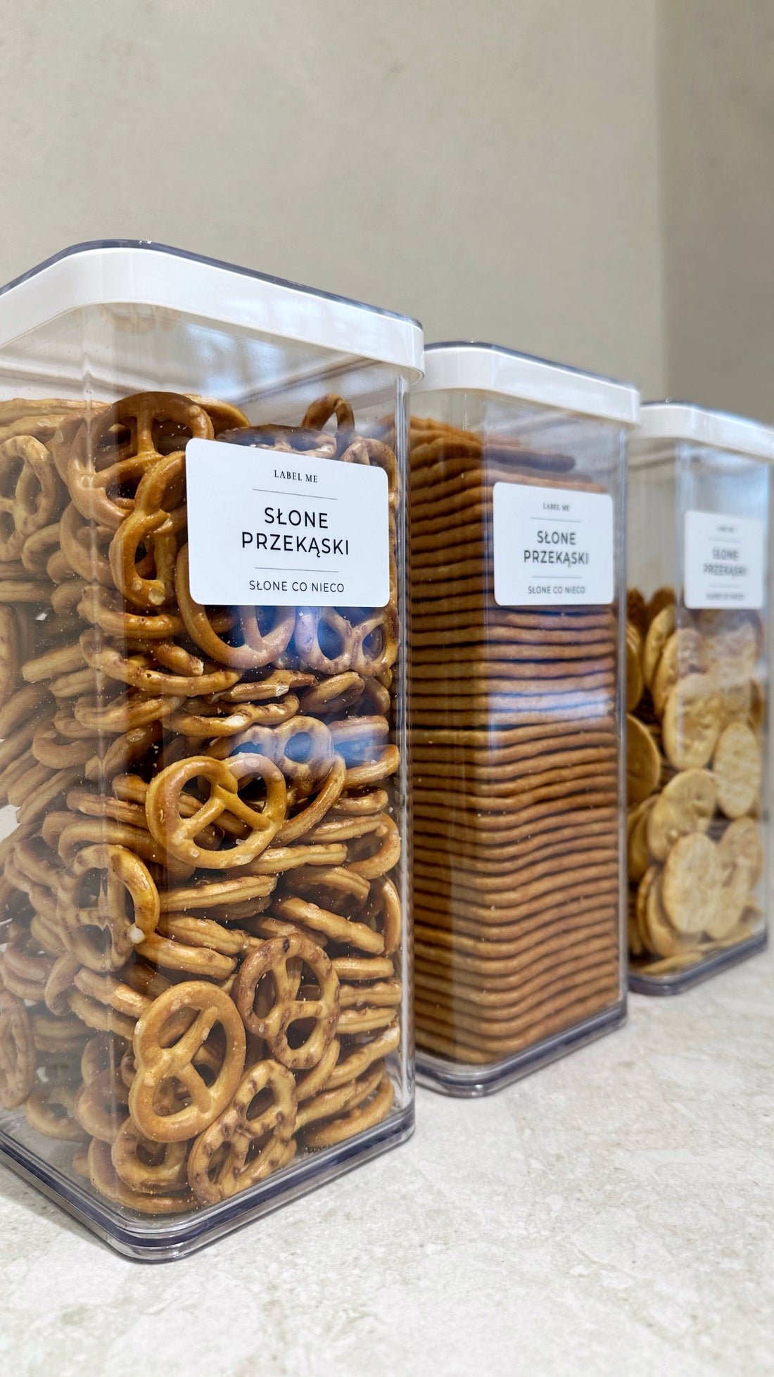 Etykiety NA PRZEKĄSKI - 42 szt. | Białe | Prostokątne