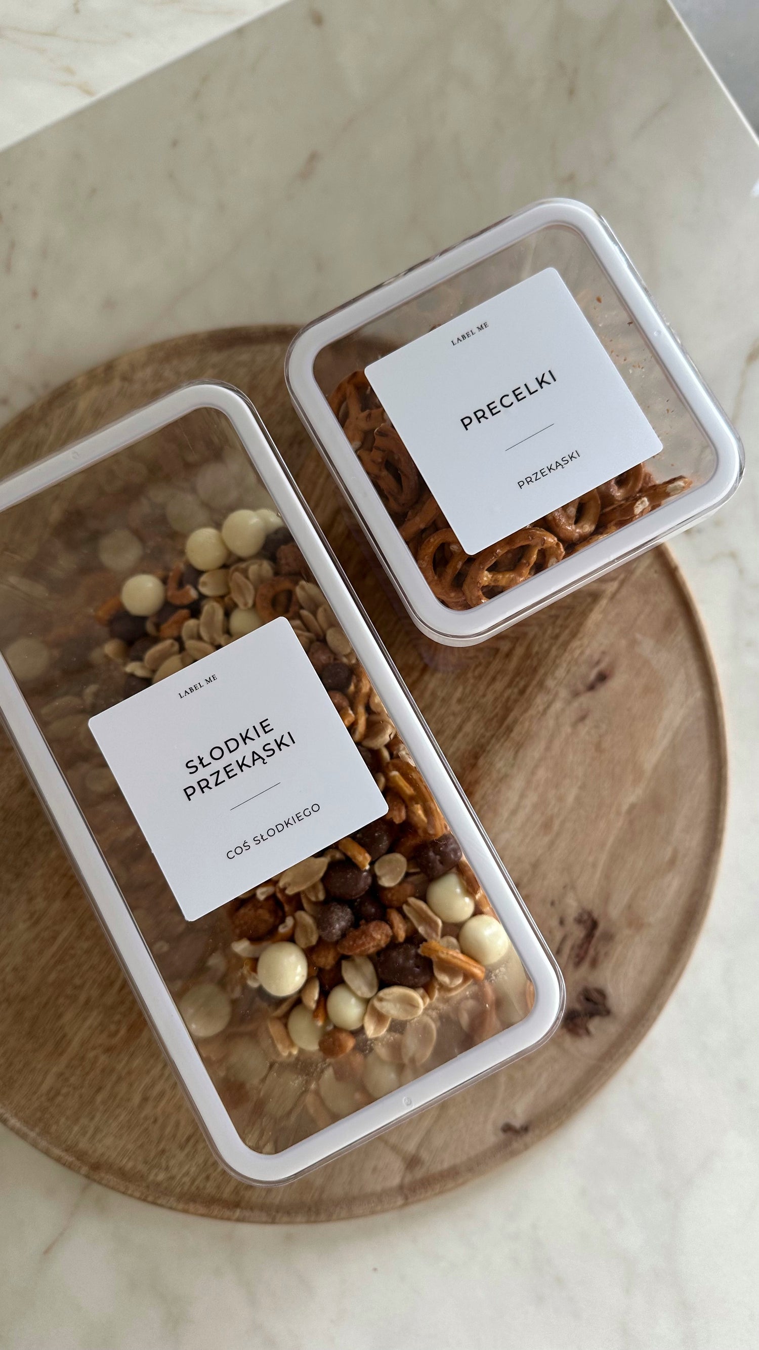 Etykiety NA PRZEKĄSKI - 48 szt. | Białe | Kwadratowe