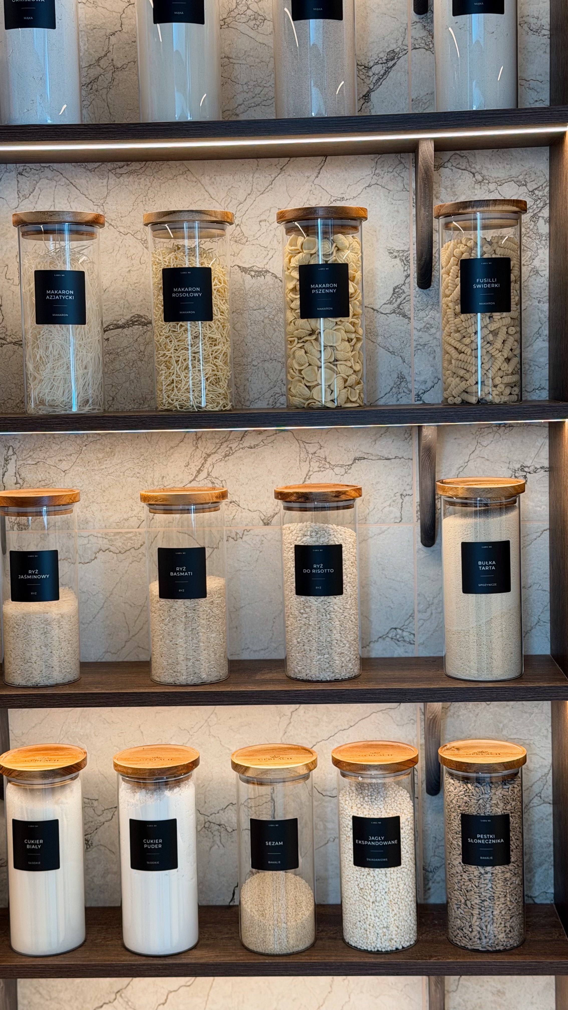 Etykiety SPOŻYWCZE - 84 szt. | Czarne | Kwadratowe