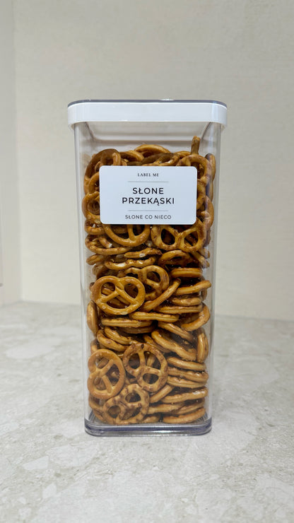 Etykiety NA PRZEKĄSKI - 42 szt. | Białe | Prostokątne