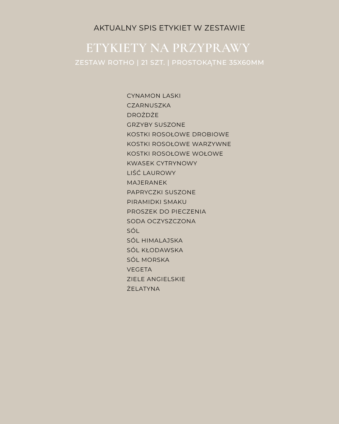 Etykiety na PRZYPRAWY &