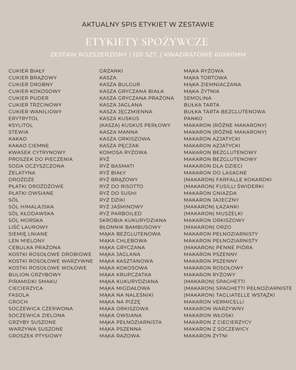 Etykiety SPOŻYWCZE - 120 szt. | Białe | Kwadratowe