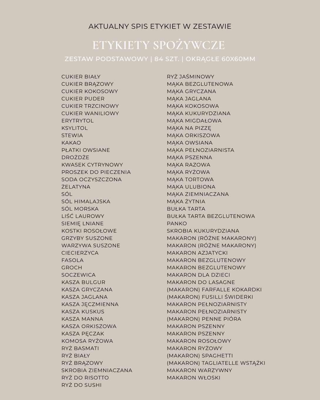 Etykiety SPOŻYWCZE - 84 szt. | Czarne | Okrągłe