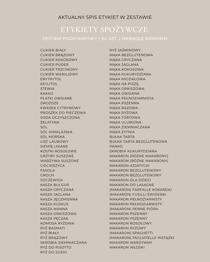 Etykiety SPOŻYWCZE - 84 szt. | Czarne | Okrągłe