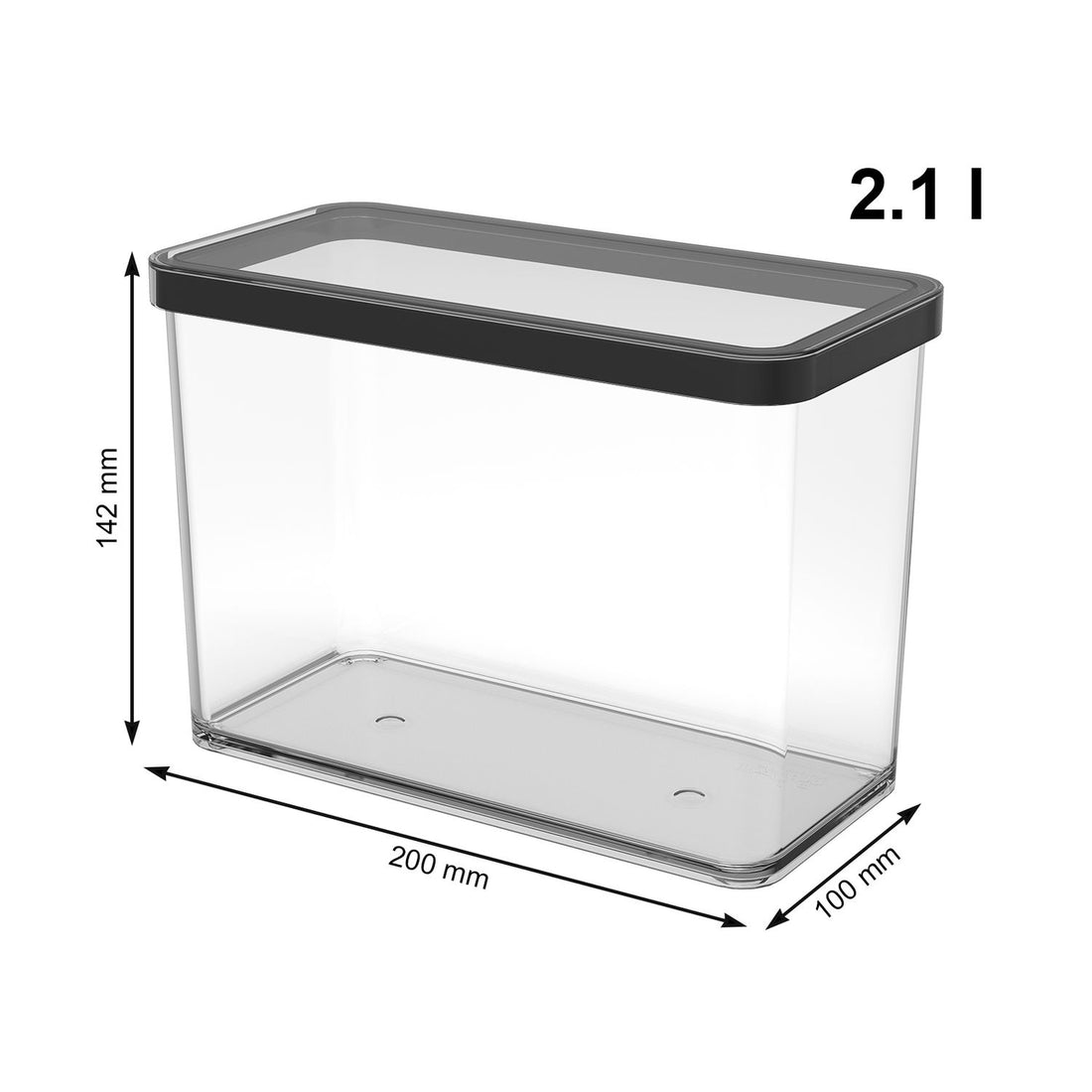 Pojemnik Rotho Loft 2,1l | Czarny